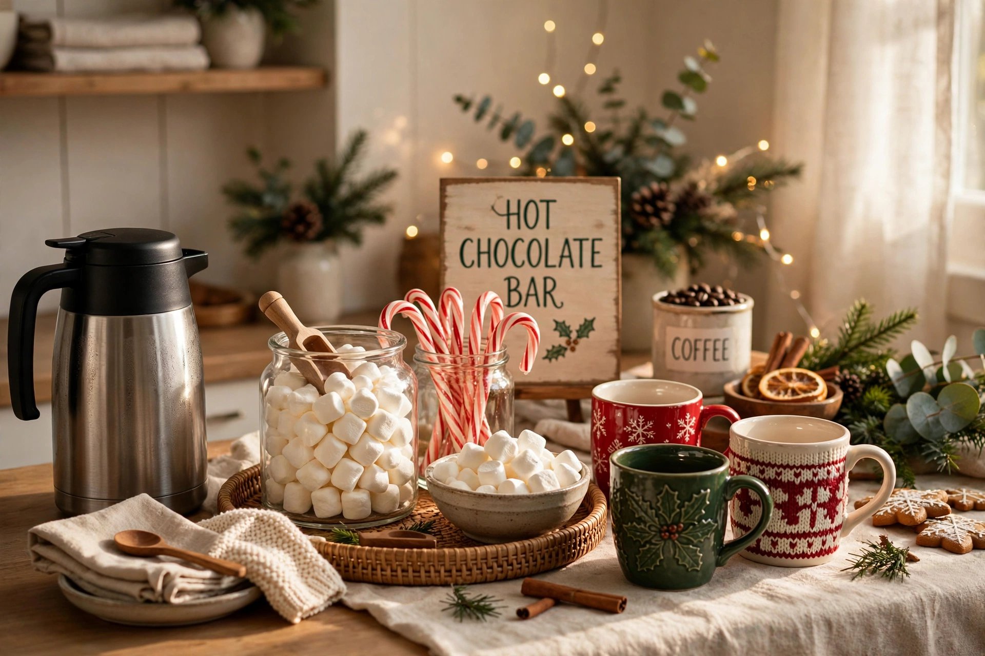 Christmas morning coffee and hot chocolate bar