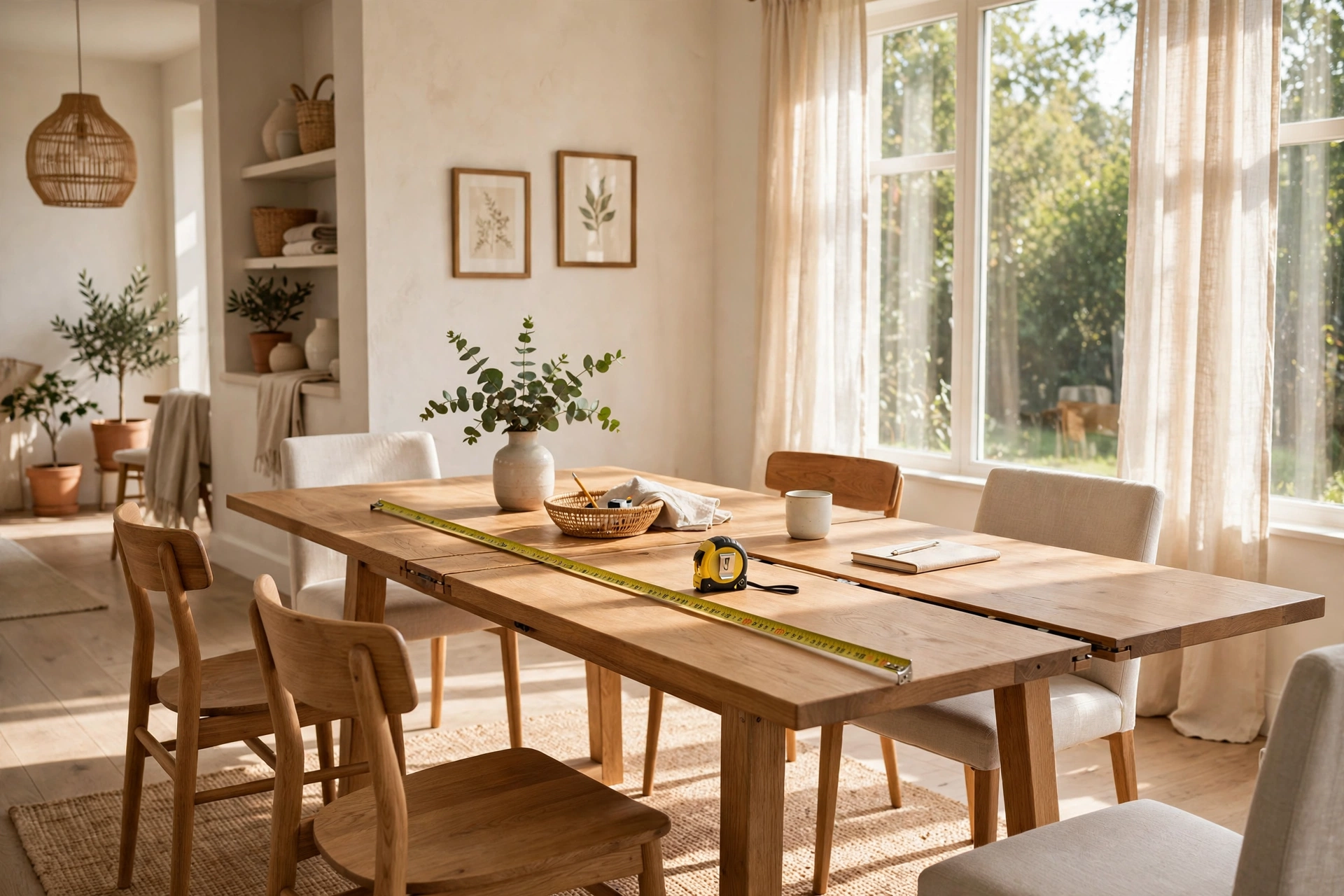 Dining room table sizing with proper clearance measurements
